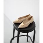 ショッピングローヒール パンプス ポインテッドトゥ メタルモチーフ ローヒール パンプス