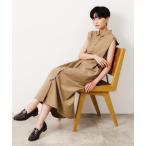 ワンピース 「美人百花掲載」フレンチスリーブシャツワンピース「洗濯機洗い可」