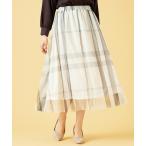 ブルゾン アウター チュール素材上品プリントフレアースカート レディース