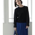 ニット セーター 異素材切り替えニット「洗濯機洗い可」 レディース