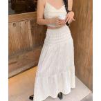 ショッピングセットアップ レディース セットアップ パット付きフリルレースキャミソール＆スカートセットアップ レディース