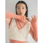 ショッピングスパンコール ベスト ジレ スパンコールデザインニットビスチェ レディース