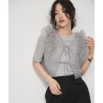 tシャツ 「サステナブル」チュールフリルTEE レディース