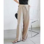 パンツ エラスティックウエスト ワイドパンツ レディース