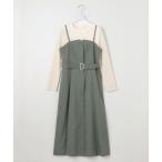 ワンピース 「2SET」ビスチェワンピース×シアーラッセルプルオーバーセット