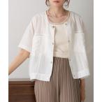 ジャケット ノーカラージャケット コットンリネンノーカラージャケット レディース