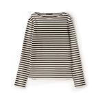 ショッピングボーダー tシャツ コットンフライスボーダー ロングスリーブプルオーバー レディース