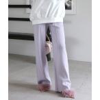 パンツ ラメニットラインストーンパンツ レディース