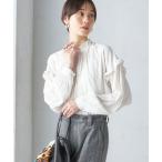 ブラウス シャツ 「手洗い可能」パウダリー 割繊 スタンドカラー ブラウス レディース