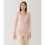 インナーシャツ 肌着 婦人　シルク混レース付き長袖Ｔシャツ レディース