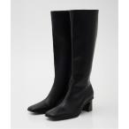 ショッピングロングブーツ ブーツ スクエアトウーロングブーツ　靴 レディース