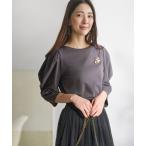 tシャツ ミニ裏毛ボリュームタックスリーブ カットソー レディース