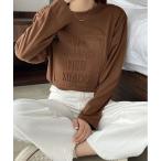 tシャツ 立体ロゴ オーバー サイズ ロンT レディース
