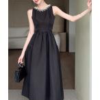  платье жемчуг имеется талия Mark платье One-piece 