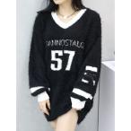 ニット セーター シャギーユニフォームミニニットワンピース レディース