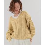 ショッピングラメ ニット セーター ラメローゲージVネックオーバーサイズニット レディース