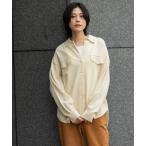 ブラウス シャツ スーパーファインメリノウールジャージニットシャツ レディース