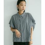 ブラウス シャツ ステンサイドソリッドギンガムチェックブラウス レディース