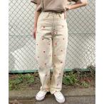  джинсы Denim Denim брюки [ Heart вышивка Denim ] женский широкий брюки Roo z Silhouette casual ga- Lee весна осень-зима женский 