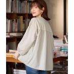 tシャツ なめらかポンチ異素材切替フレアートップス レディース