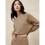 ニット BANANA REPUBLIC FACTORY STORE　　クロップドケーブルタートルネックセーター レディース