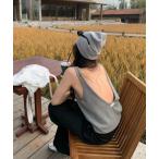 タンクトップ ノースリーブ バックオープンタンクトップ レディース