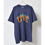tシャツ MODISH GAZE LOVEロゴプリント ピグメント加工 ビッグシルエットTシャツ メンズ レディース