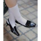 パンプス ローファーミュールスクエアパンプス