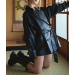 レザージャケット ライダース レザートレンチコートジャケット レディース