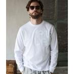 ショッピング秋 tシャツ 1PIU1UGUALE3 RELAX(ウノピゥウノウグァーレトレ リラックス)フェイクレザーロゴロングTシャツ メンズ
