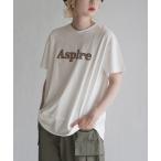 tシャツ ラメロゴ刺繍 バックスリットTEE レディース