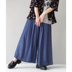 ジーンズ デニム デニムパンツ ライトデニム タックワイド フレアパンツ レディース