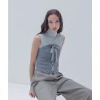 チューブトップ ベアトップ BAUM UND PFERDGARTEN / MAOKI (Gray Denim)(レースアップグレーデニムビスチェ)