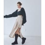 ショッピングスカート スカート アシメソフトプリーツスカート