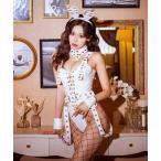 コスプレ コスプレ セクシー ハイレグ バニーガール アイレット ハード レザーレオタード ワンピース 5点セット
