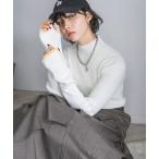 ニット セーター バイカラースリーブハイネックニット レディース