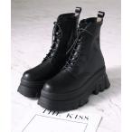 ブーツ 極盛り厚底トラックソールレースアップストレッチブーツ レディース