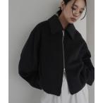 ショッピングショート ブルゾン アウター フェイクビーバー ショート丈Wジップブルゾン レディース