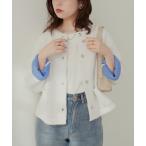 ジャケット ノーカラージャケット FOX混プレーティングニットジャケット レディース