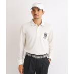 ポロシャツ 「吸湿発熱」エンブレムロゴデザイン 長袖ポロシャツ メンズ