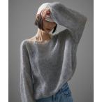 ニット セーター シアーモヘアスパンコールプルオーバー レディース