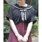 ブラウス シャツ 扇子×紅葉刺繍セーラーブラウス レディース
