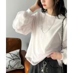 tシャツ 「mily bilet」デイリーからお出かけまであらゆるシーンに大活躍!箔プリントチュール重ねロングTシャツ レディース