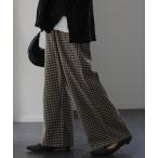パンツ チェックフレアパンツ レディース