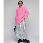 スカート メタリックバルーンロングスカート