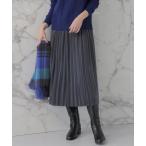 スカート 「洗える」マロンサテン ランダムプリーツ スカート