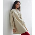 ブラウス シャツ 「スリット風に開閉可能」コーデュロイシャツチュニック レディース