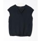 「Demi-Luxe BEAMS」 半袖ブラウス 36 ネイビー レディース