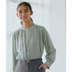 ブラウス シャツ 「ご自宅で洗える」ヴィンテージサテン9分袖ブラウス レディース