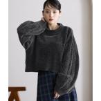 ショッピングニット ニット セーター ボリュームスリーブ/袖ラインモールニット レディース